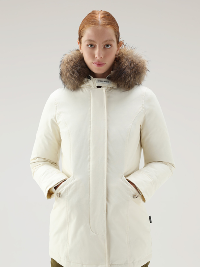 Woolrich Arctic Parka Donna Con Pelliccia Removibile Milky Cream In White |  ModeSens