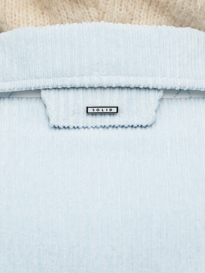 Shop Solid Homme Giacca-camicia In Velluto A Coste In Light Blue