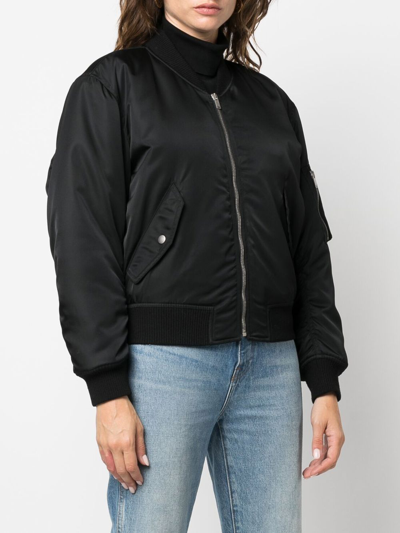 Shop Saint Laurent Bomber Corto In Black