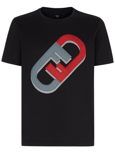 Shop Fendi T-shirt  Olock In Black