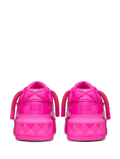 Shop Valentino One Stud Xl Sneakers In Fucsia