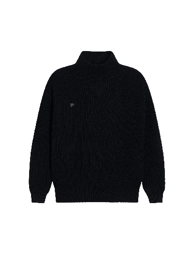 Shop Pangaia Recycled Cashmere Funnel-neck Sweater — Black