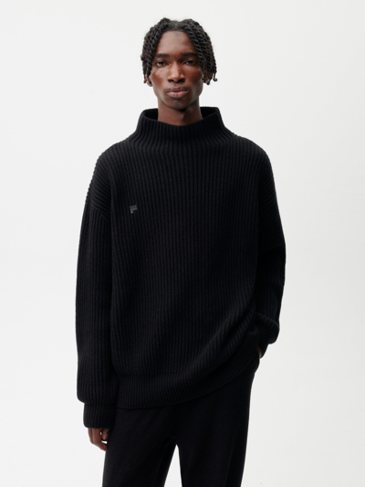 Shop Pangaia Recycled Cashmere Funnel-neck Sweater — Black