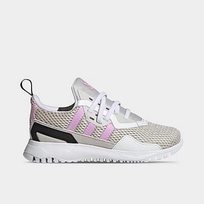 Shop Adidas Originals Adidas Little Kids' Originals Flex Stretch Lace Casual Shoes In Grey One/bliss Lilac/cloud White