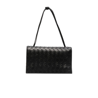Pouch Mini Intrecciato Leather Shoulder Bag in Black - Bottega Veneta