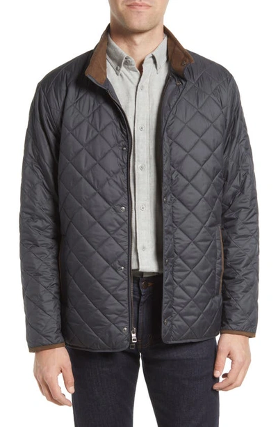Shop Peter Millar Suffolk Quilted Car Coat In Black