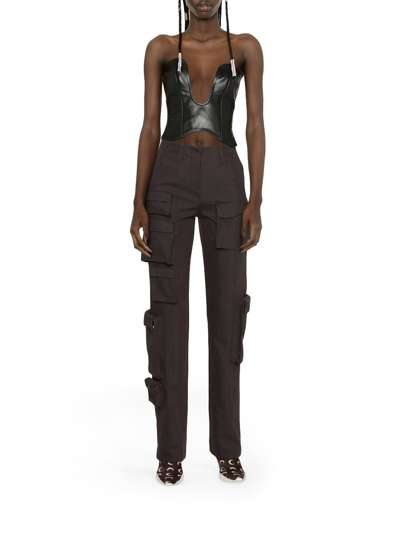 Shop Off-white High-waisted Cargo Trousers In Grey