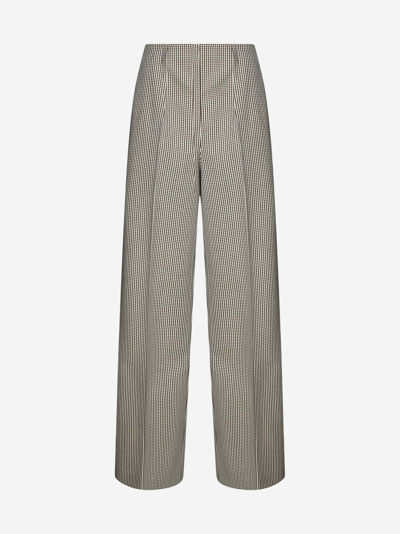 Shop Fendi Houndstooth Wool Trousers In Rogers