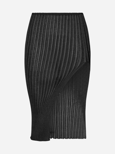 Shop A. Roege Hove Ara Rib-knit Midi Skirt In Black