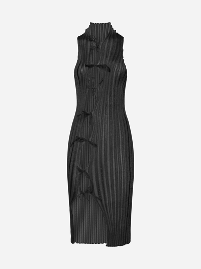 Shop A. Roege Hove Katrine Rib-knit Mini Dress In Black