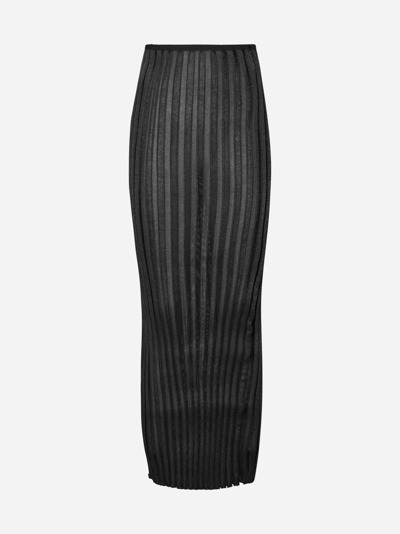 Shop A. Roege Hove Katrine Rib-knit Maxi Skirt In Black