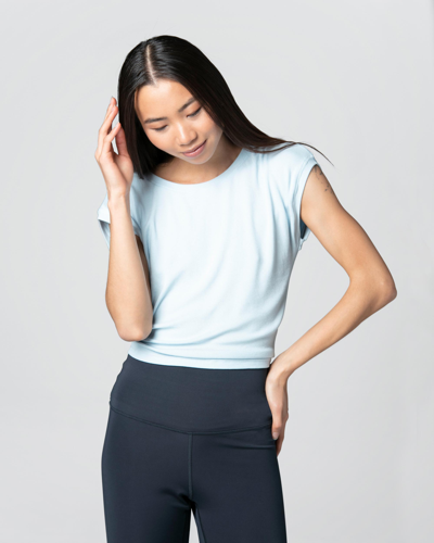 Shop Repetto Short Sleeves Top To Tie In Porcelain Blue