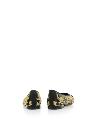 Shop Lanvin Ballerina Shoes With Contrast Details In Gold