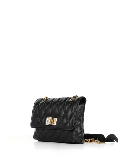 Shop Lanvin Quilted Shoulder Bag In Black