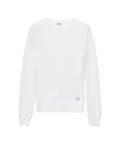 Shop Loewe Sweater In Optic White