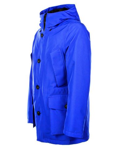 Shop Woolrich Waterproof Parka With Hood In Electric Royal