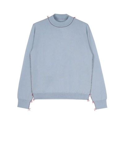 Shop Maison Margiela Sweater In Pale Blue
