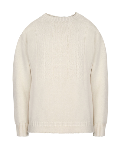 Shop Maison Margiela Sweater In Offwhite