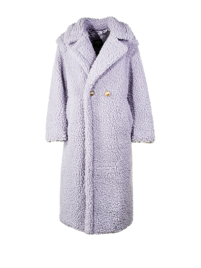 Shop Ugg Gertrude Long Teddy Coat In Cloudy Grey