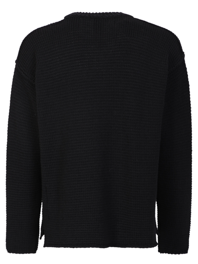 Ten C Patch-detail Cotton Sweatshirt In Black