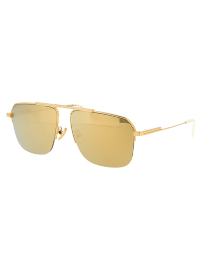Shop Bottega Veneta Bv1149s Sunglasses In 005 Gold Gold Gold