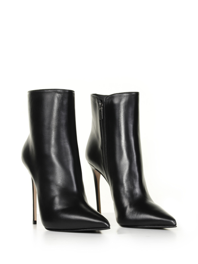 Shop Le Silla Eva Leather Ankle Boot In Nero