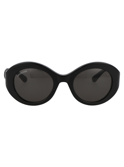 Shop Balenciaga Bb0208s Sunglasses In 001 Black Black Grey