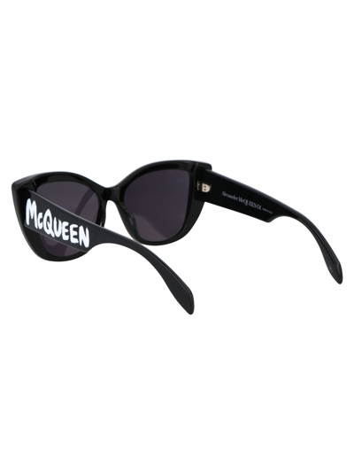 Shop Alexander Mcqueen Am0347s Sunglasses In 001 Black Black Grey