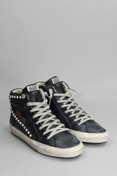 Shop Golden Goose Slide Sneakers In Black Leather