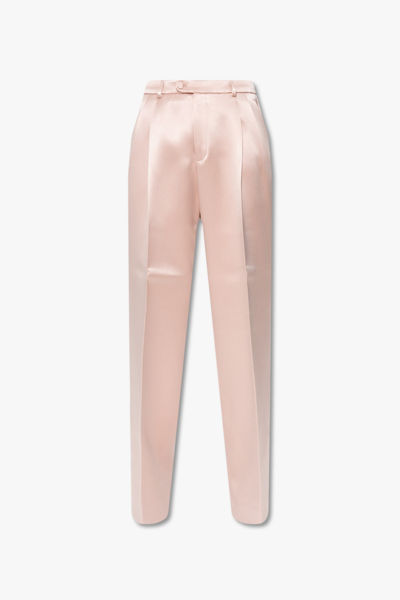 Shop Gucci Straight Satin Pants In Pink