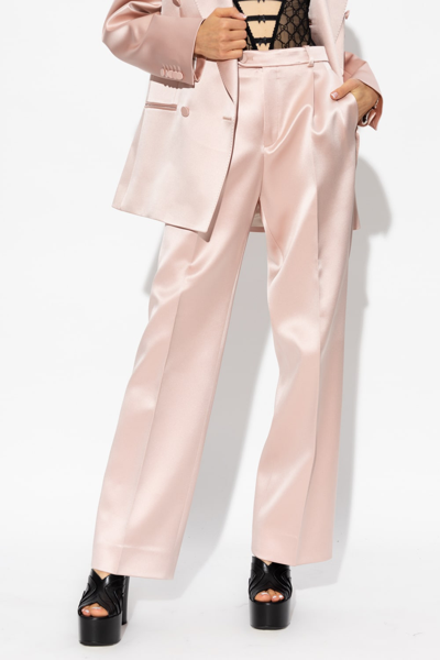 Shop Gucci Straight Satin Pants In Pink