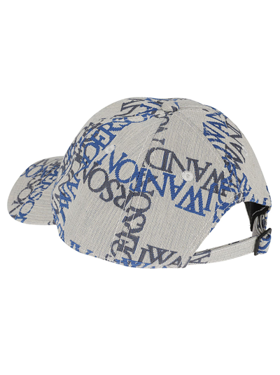 Shop Jw Anderson Logo Monogram Cap In Off-white/blue