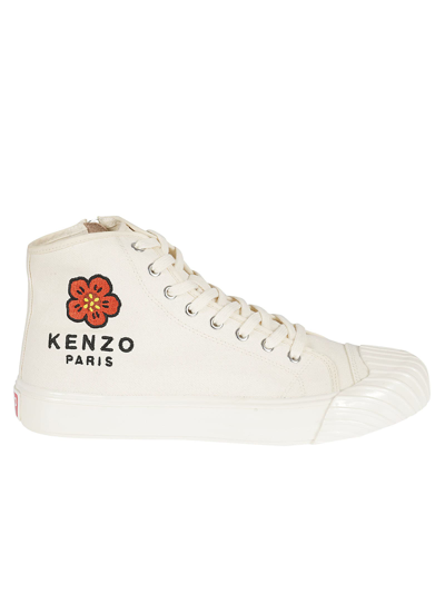 Shop Kenzo School High Top Sneakers In Cream