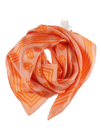 Alexander mcqueen discount skull scarf orange