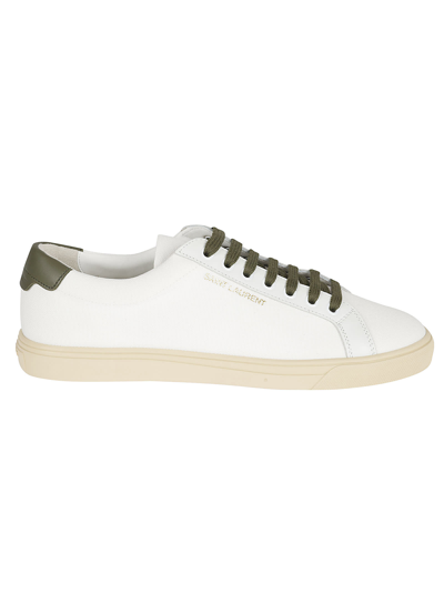 Shop Saint Laurent Andy Low Top Sneakers In Off-white/optic White