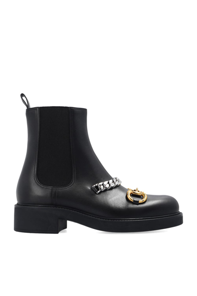 Shop Gucci Chealsea Boots With Chain