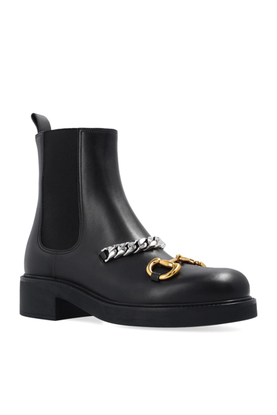 Shop Gucci Chealsea Boots With Chain