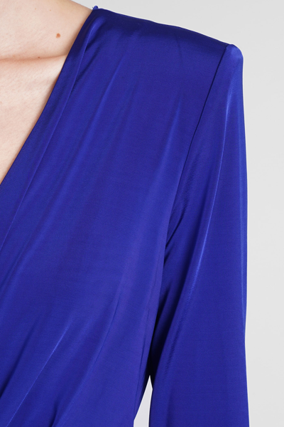 Shop Giorgio Armani Dress In Blue Viscose