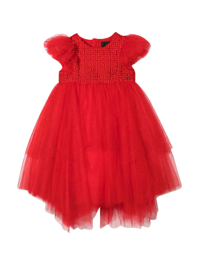 Shop Givenchy Red Dress Girl In Rosso