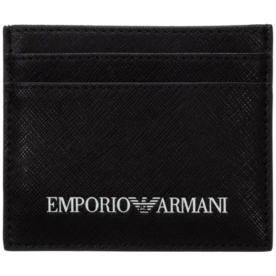 Shop Emporio Armani Logo Printed Card Holder In Nero