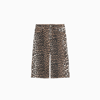 Ganni Printed Shorts In Leopard | ModeSens