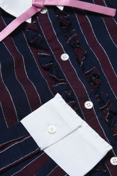 Shop N°21 Striped Shirt In Nero-bordeaux