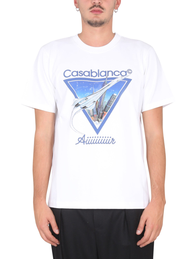 Shop Casablanca T-shirt Aiiiiiir In Bianco