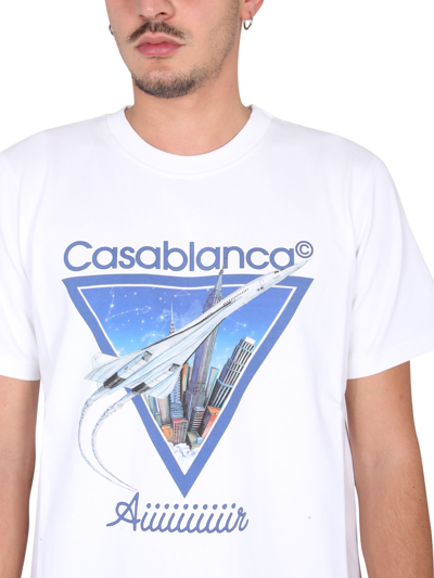 Shop Casablanca T-shirt Aiiiiiir In Bianco