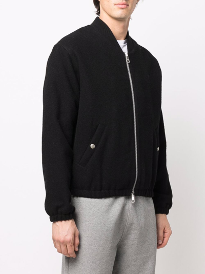 Ami De Coeur Zip-up Bomber Jacket In Black