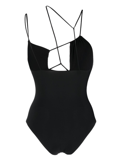 Shop Nensi Dojaka Strap-detail Swimsuit In Black