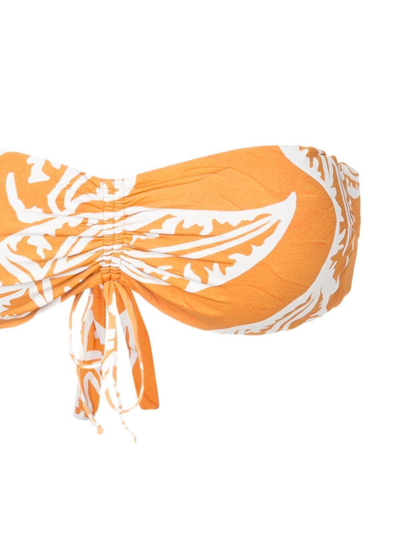 Shop Clube Bossa Percy Graphic-print Bikini Top In Orange