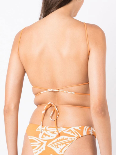 Shop Clube Bossa Chung Wrap-tie Bikini Top In Orange