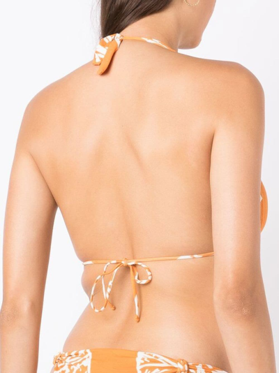 Clube Bossa Graphic-print Halterneck Bikini Top In Orange