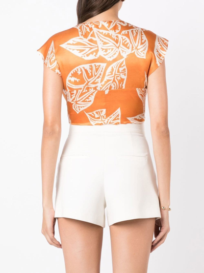 Clube Bossa Front-tied Bikini Top In Orange